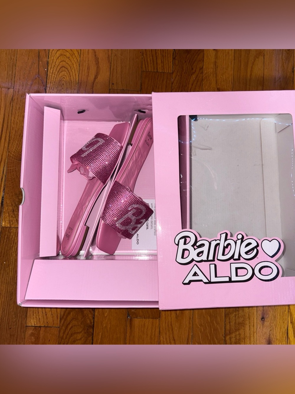 ALDO x Barbie Pink Girls' Glitter Slide Sandals 6.5W